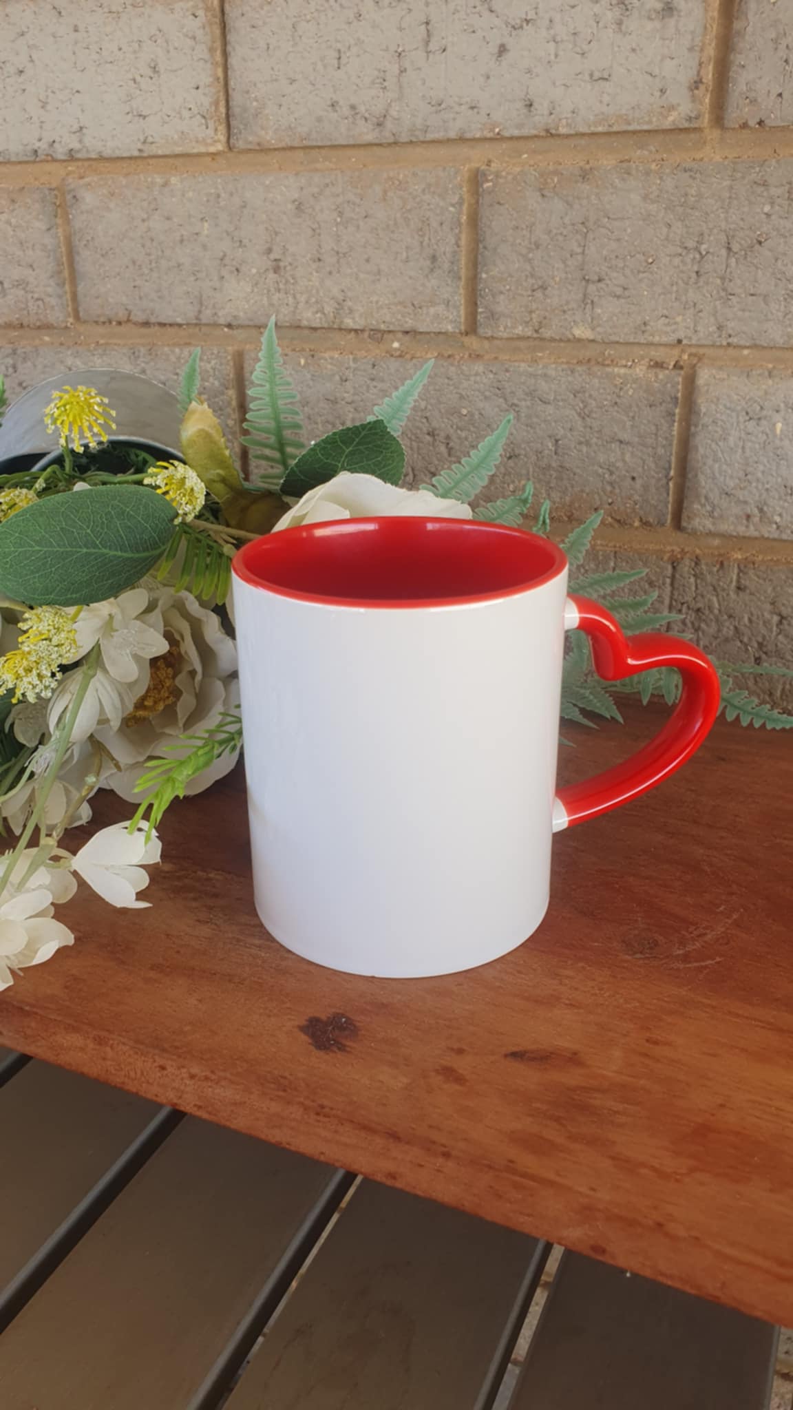 Heart Handle Mug with Bouquet - Amberleighs Designs