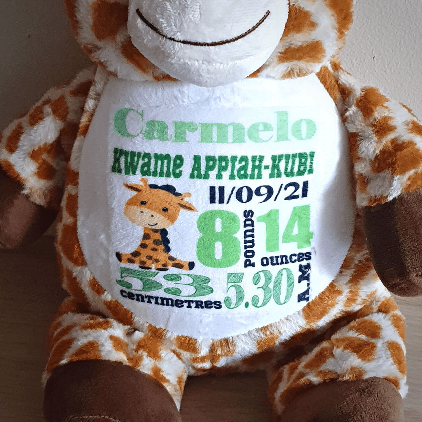 Personalised Baby Birth Announcement Plush | Various Designs - Amberleighs Designs
