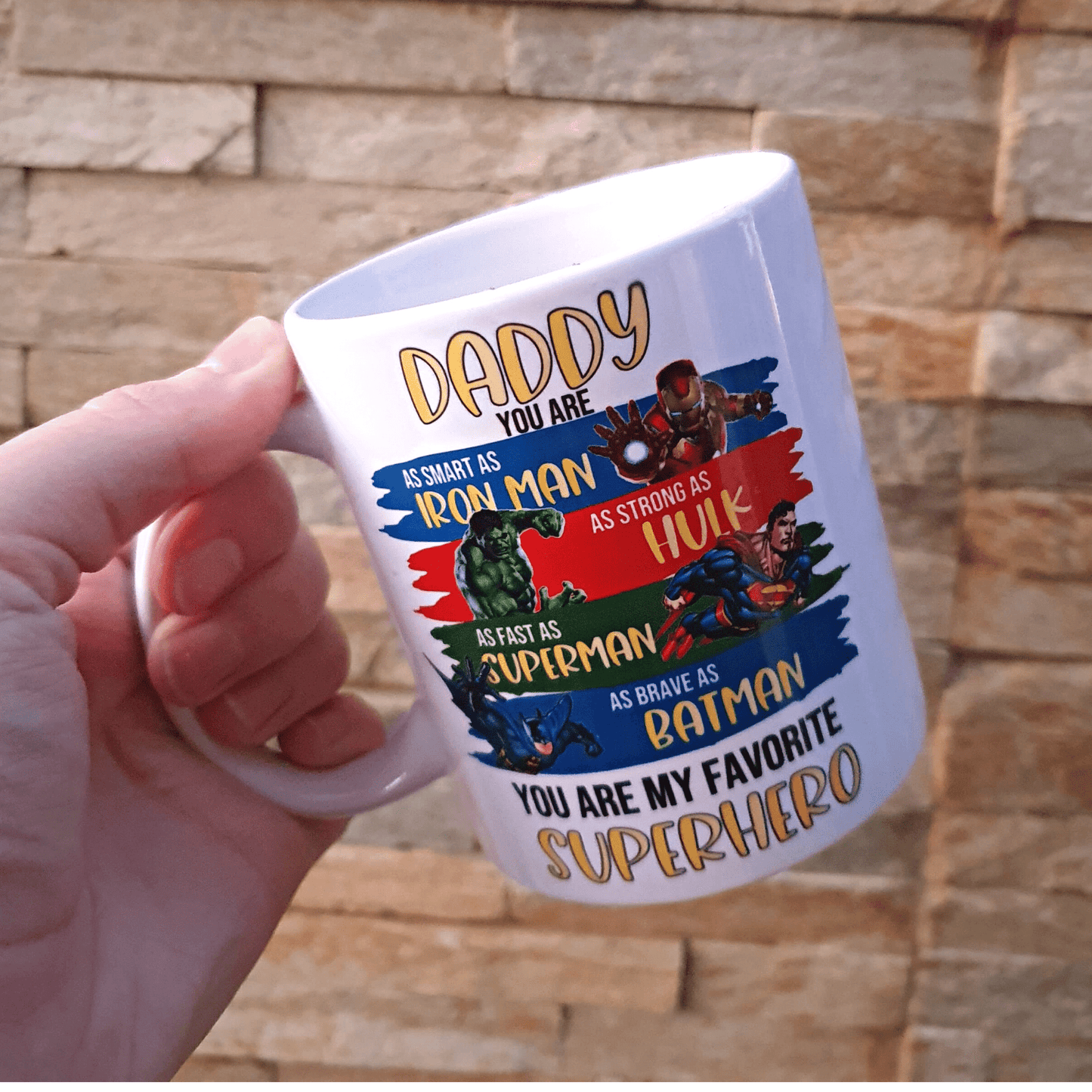Personalised Father's Day Mugs Superhero