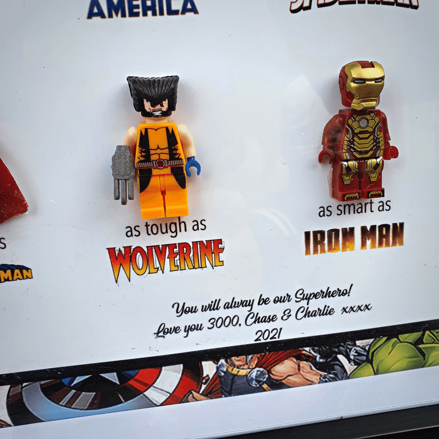 Dad Superhero Mini Lego Figurine Photo Frame - Amberleighs Designs
