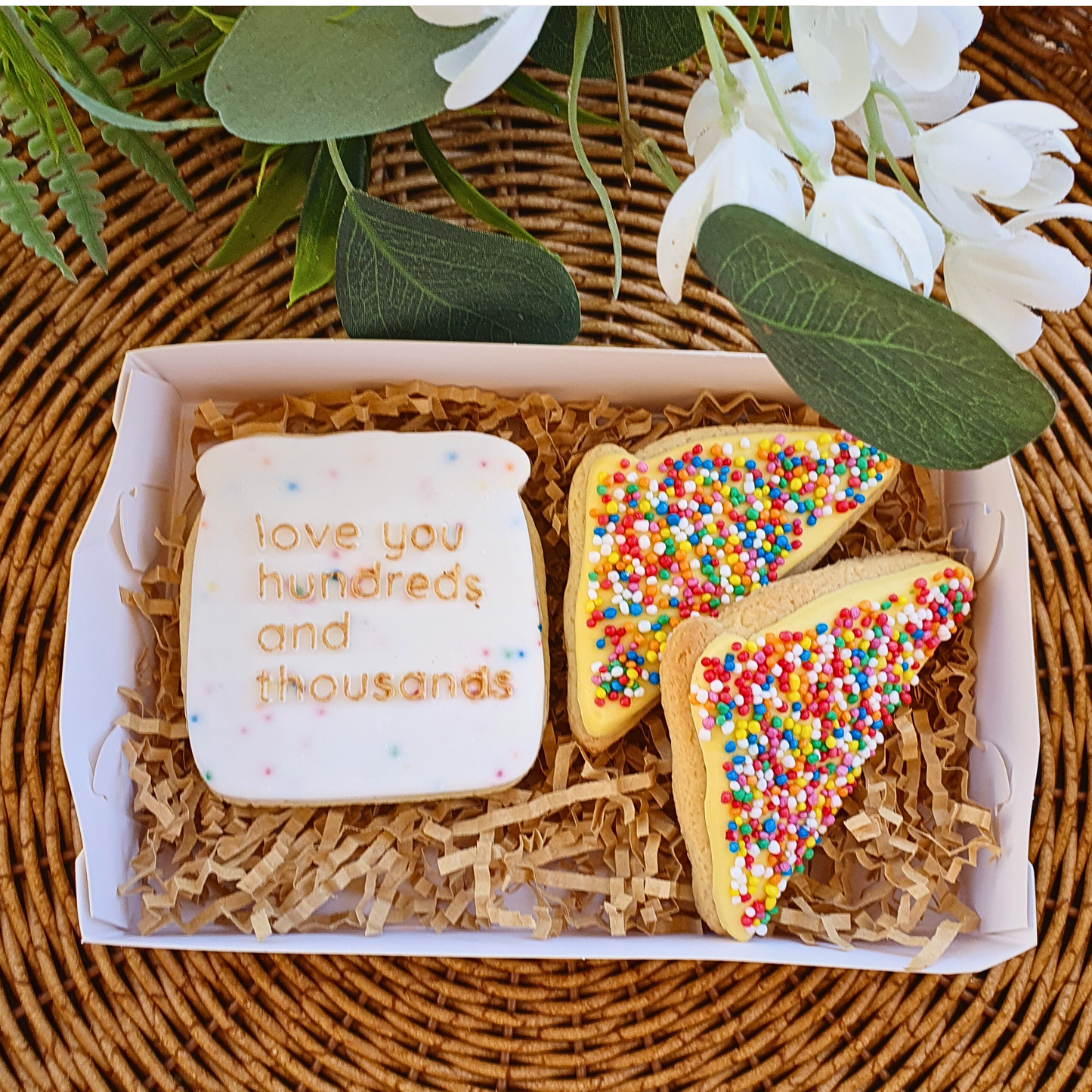 Love You Hundreds & Thousands Fairy Bread Cookie Set - Amberleighs Designs