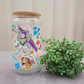 Toy Story Floral 16oz Frosted Libby Glass Can 475ml (16oz) Tumbler Cup | Amberleighs Designs | Adelaide South Australia