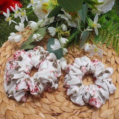 Amora Floral Scrunchie | Standard & XL Scrunchies | Amberleighs Designs | Adelaide South Australia