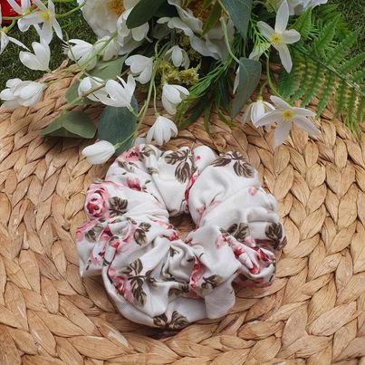 Amora Floral Scrunchie | Standard & XL Scrunchies | Amberleighs Designs | Adelaide South Australia