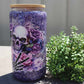 People Give Me The Creeps Purple Glitter Snow Globe Libby Glass Can 475ml (16oz) Tumbler Cup