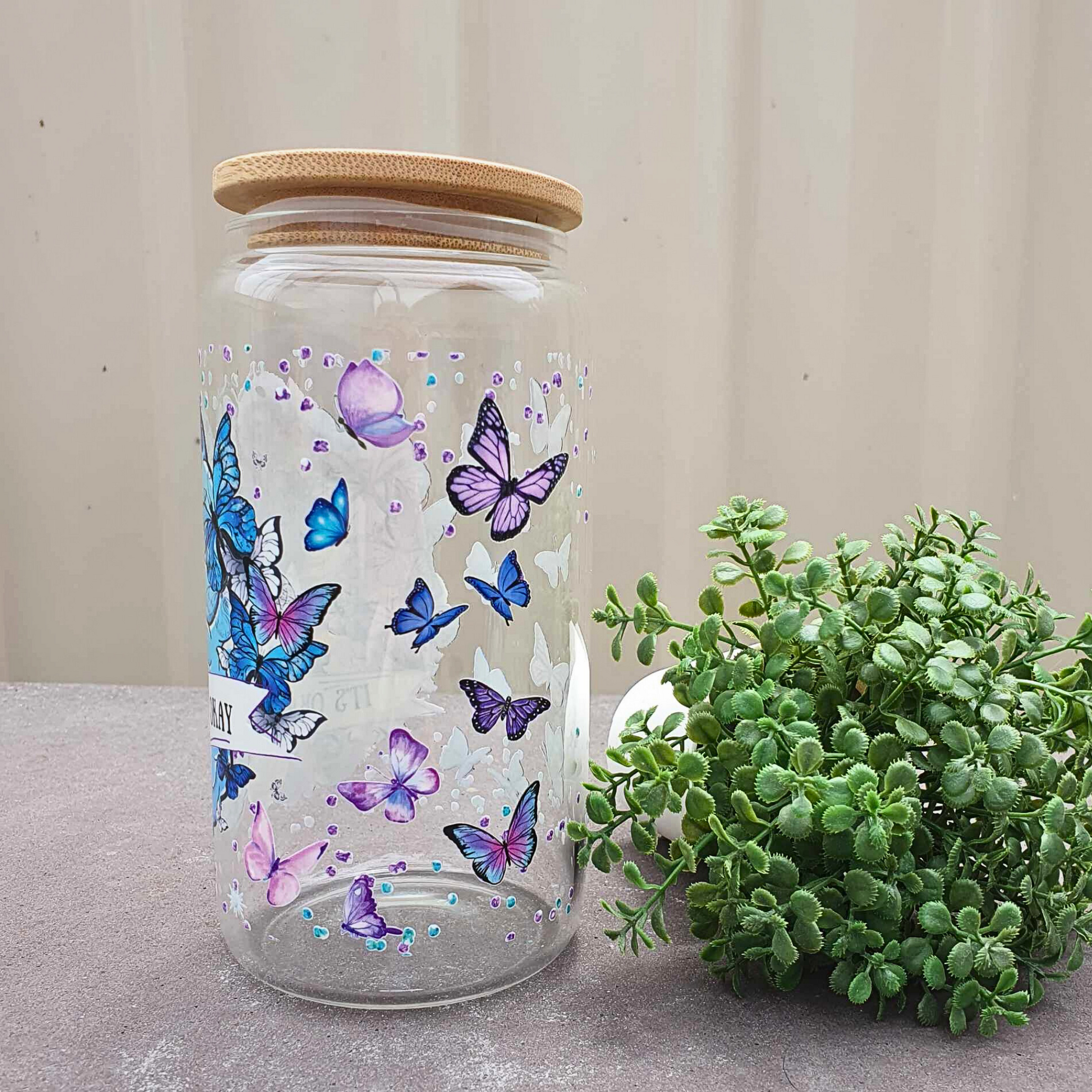 It's Okay, Not To Be Okay16oz Clear Libby Glass Can 475ml (16oz) Tumbler Cup | Amberleighs Designs | Adelaide South Australia