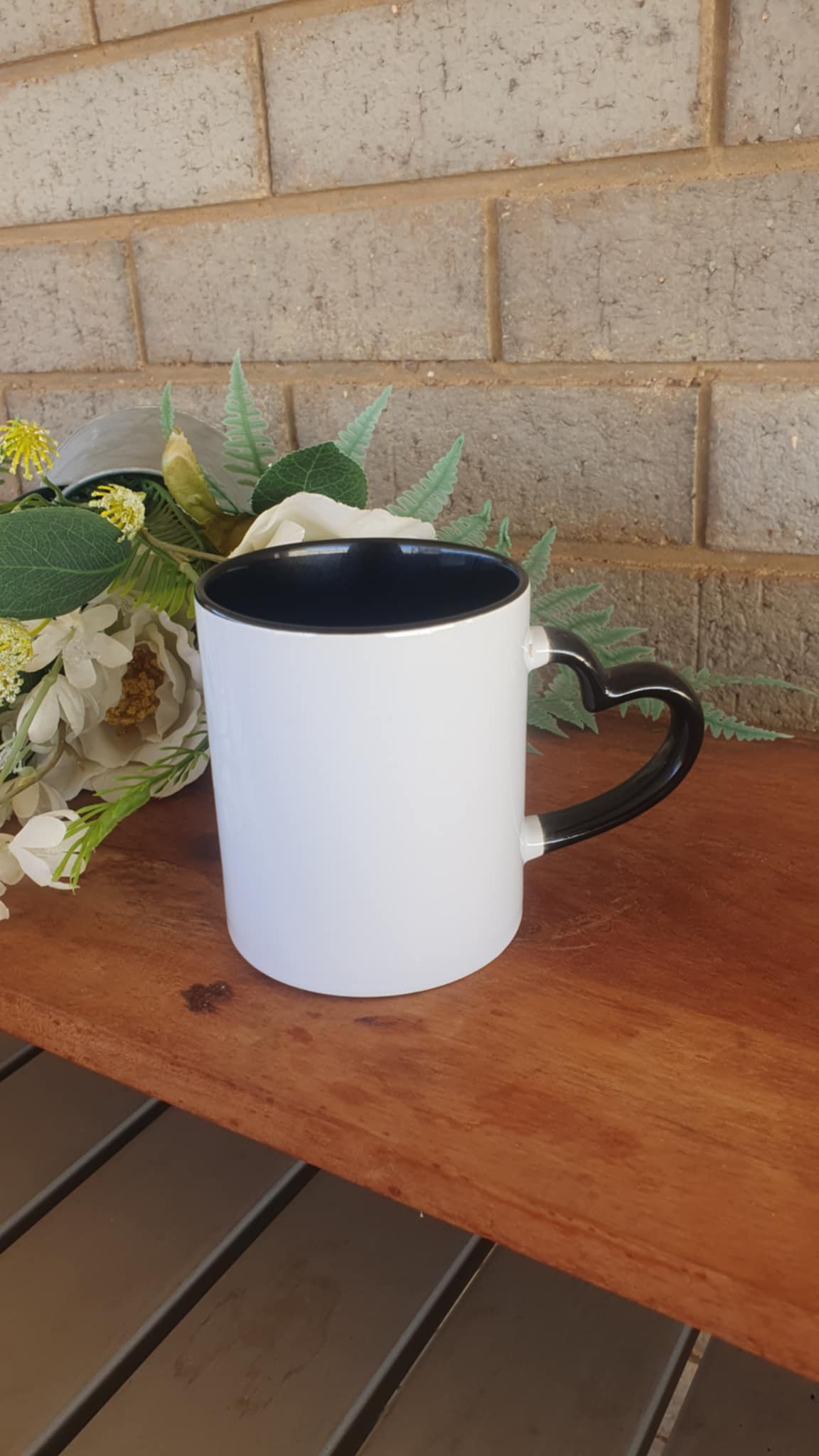 Heart Handle Mug with Bouquet - Amberleighs Designs