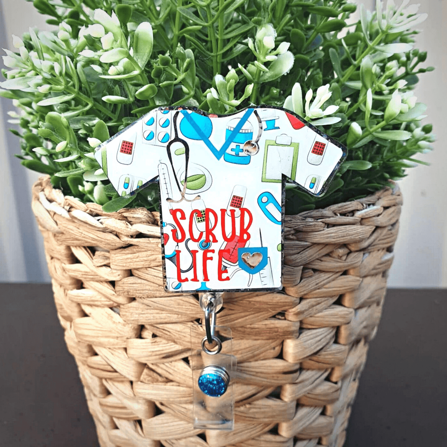 Scrub Life Nurse/Medical Top Badge Reel | Various Colours Available - Amberleighs Designs