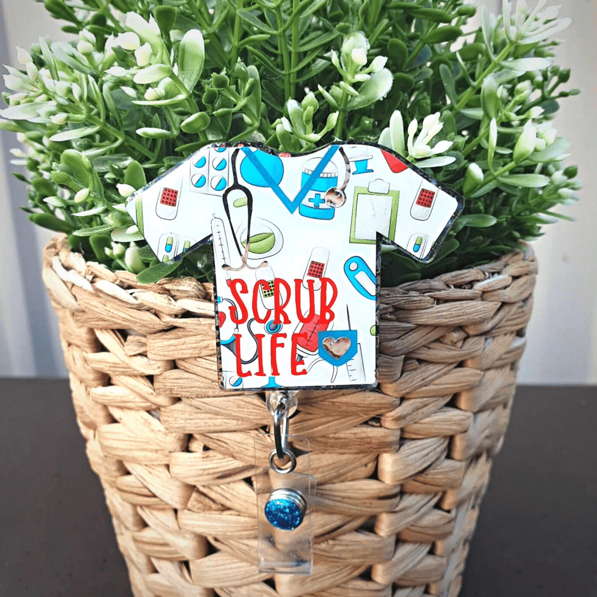 Scrub Life Nurse/Medical Top Badge Reel | Various Colours Available - Amberleighs Designs
