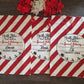 Personalised Red Striped North Pole Santa Sacks - Amberleighs Designs
