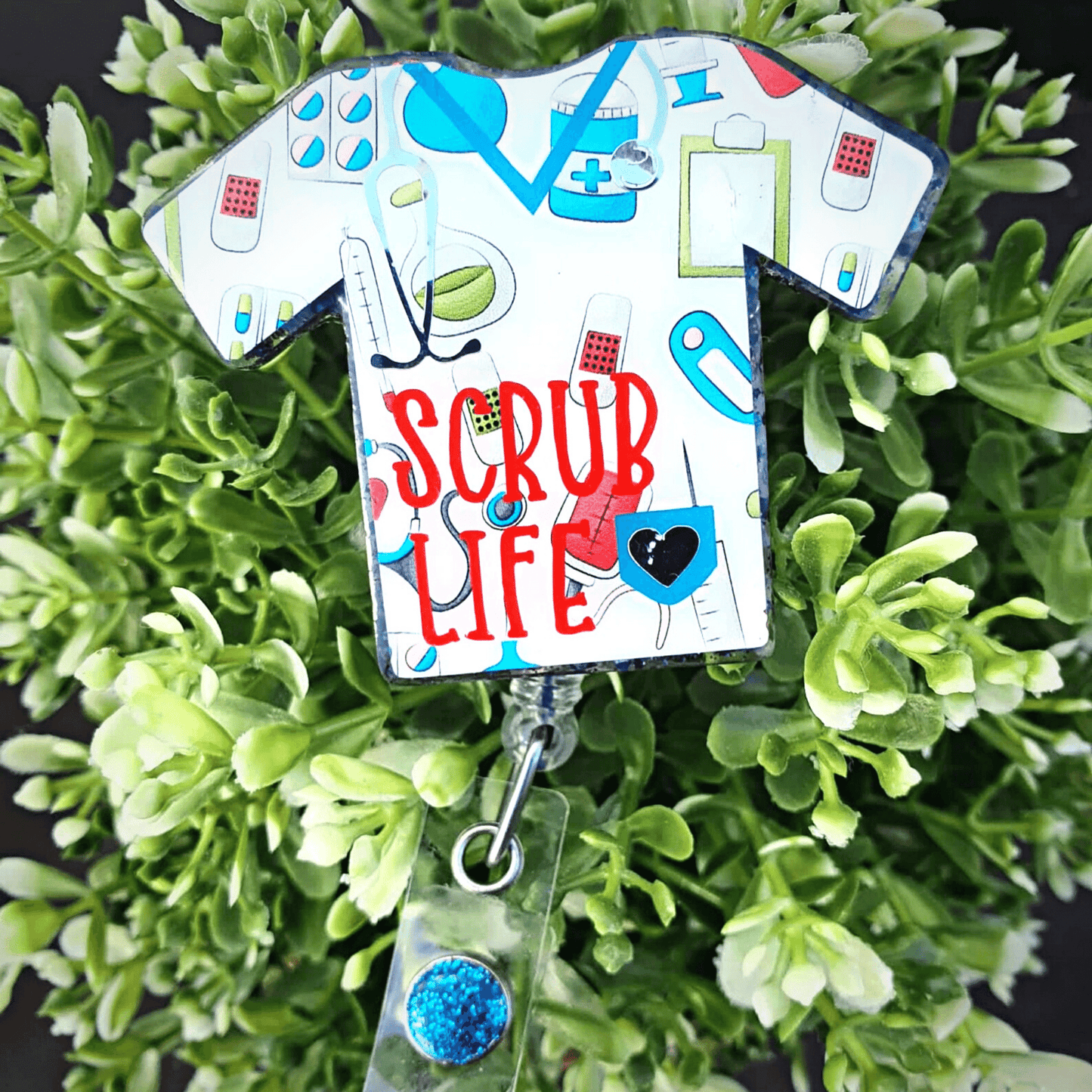 Scrub Life Nurse/Medical Top Badge Reel | Various Colours Available - Amberleighs Designs
