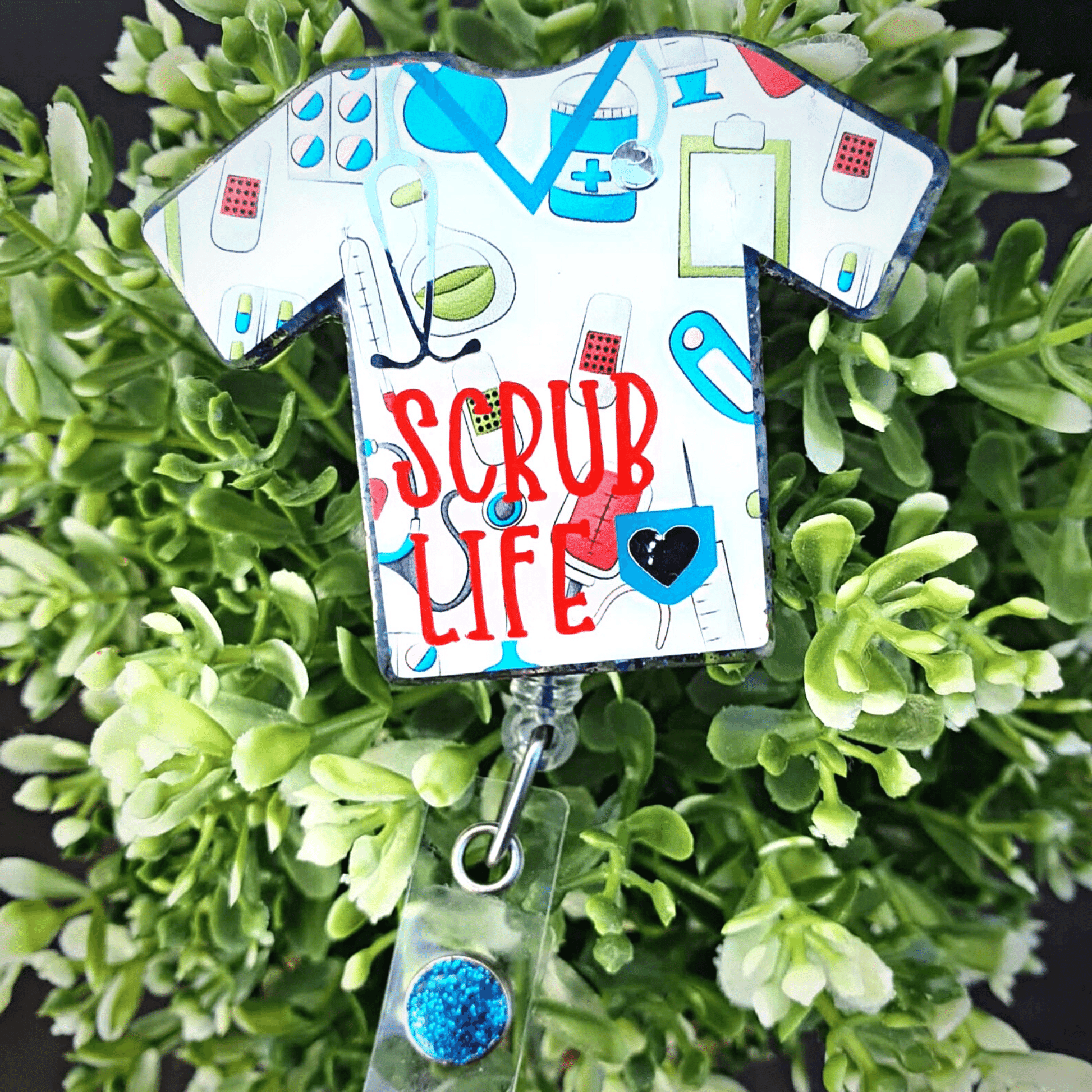 Scrub Life Nurse/Medical Top Badge Reel | Various Colours Available - Amberleighs Designs