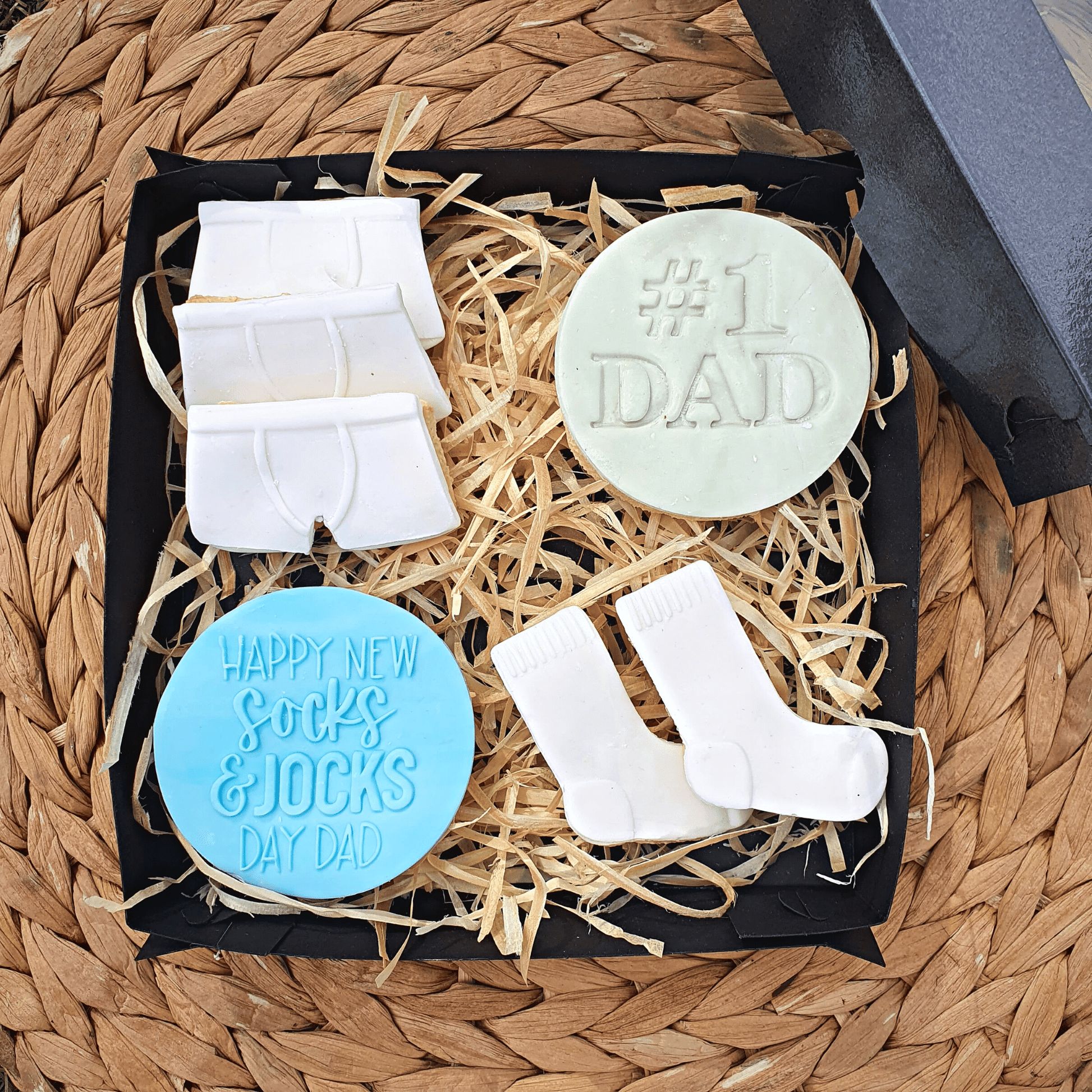 Happy Socks and Jock Day Cookie Gift Box for Dad