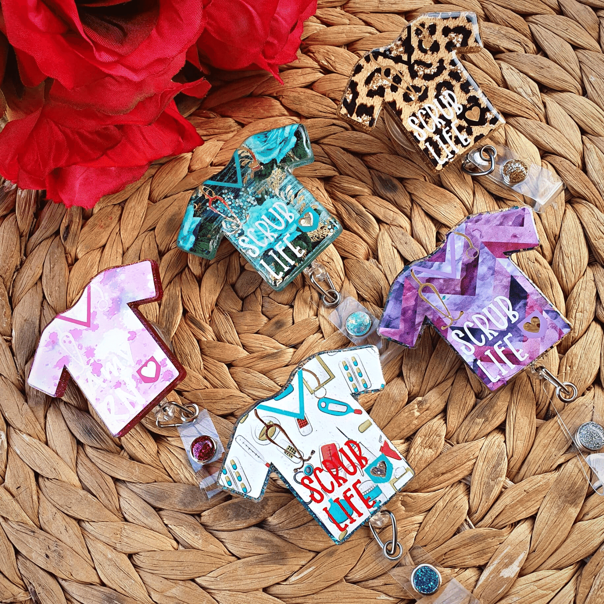 Scrub Life Nurse/Medical Top Badge Reel | Various Colours Available - Amberleighs Designs