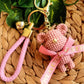 Cute Woven Love Bear Keyring with Wristlet - Amberleighs Designs