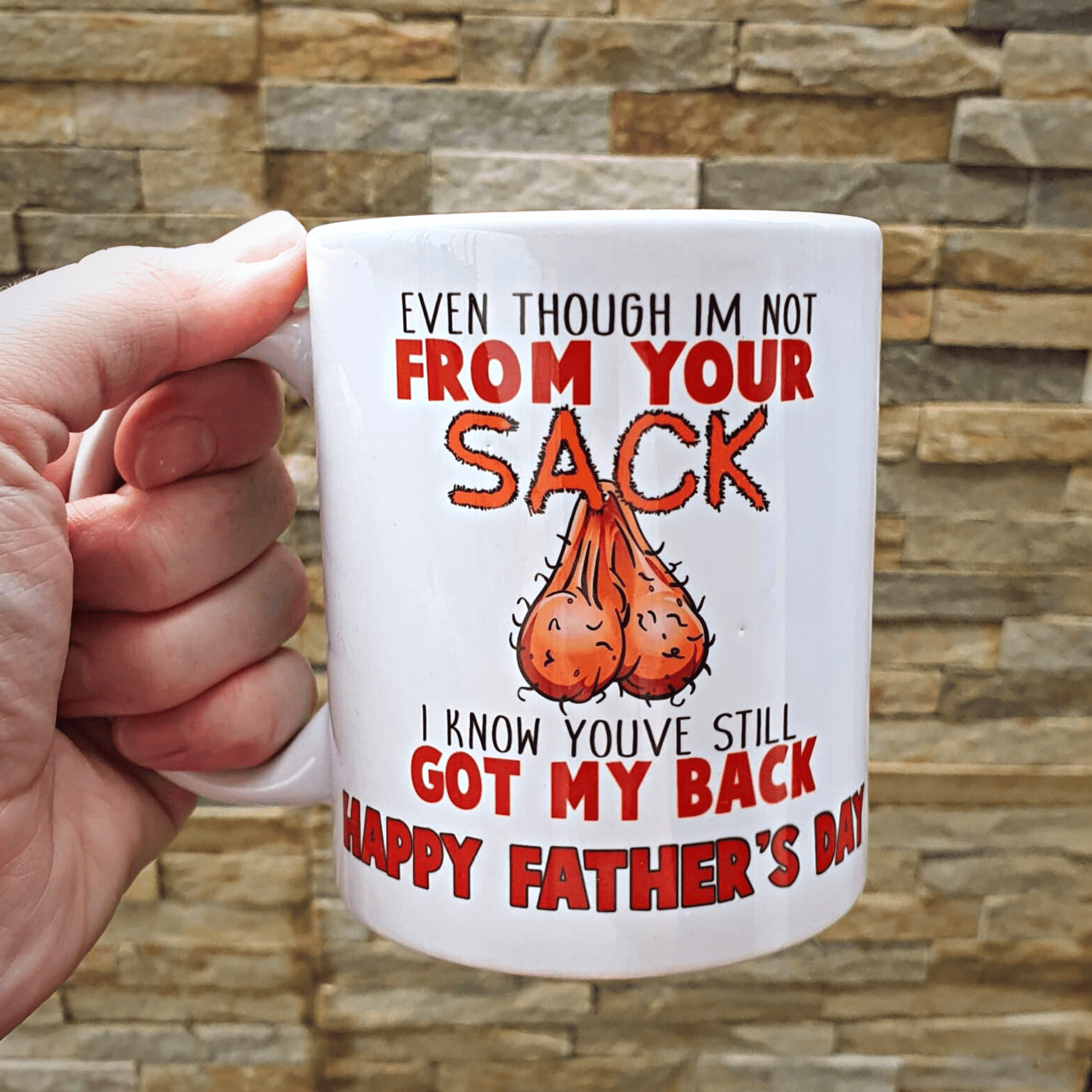 Personalised Father's Day Mugs Emergency Dad Even Though Im Not From Your Sack Step Dad