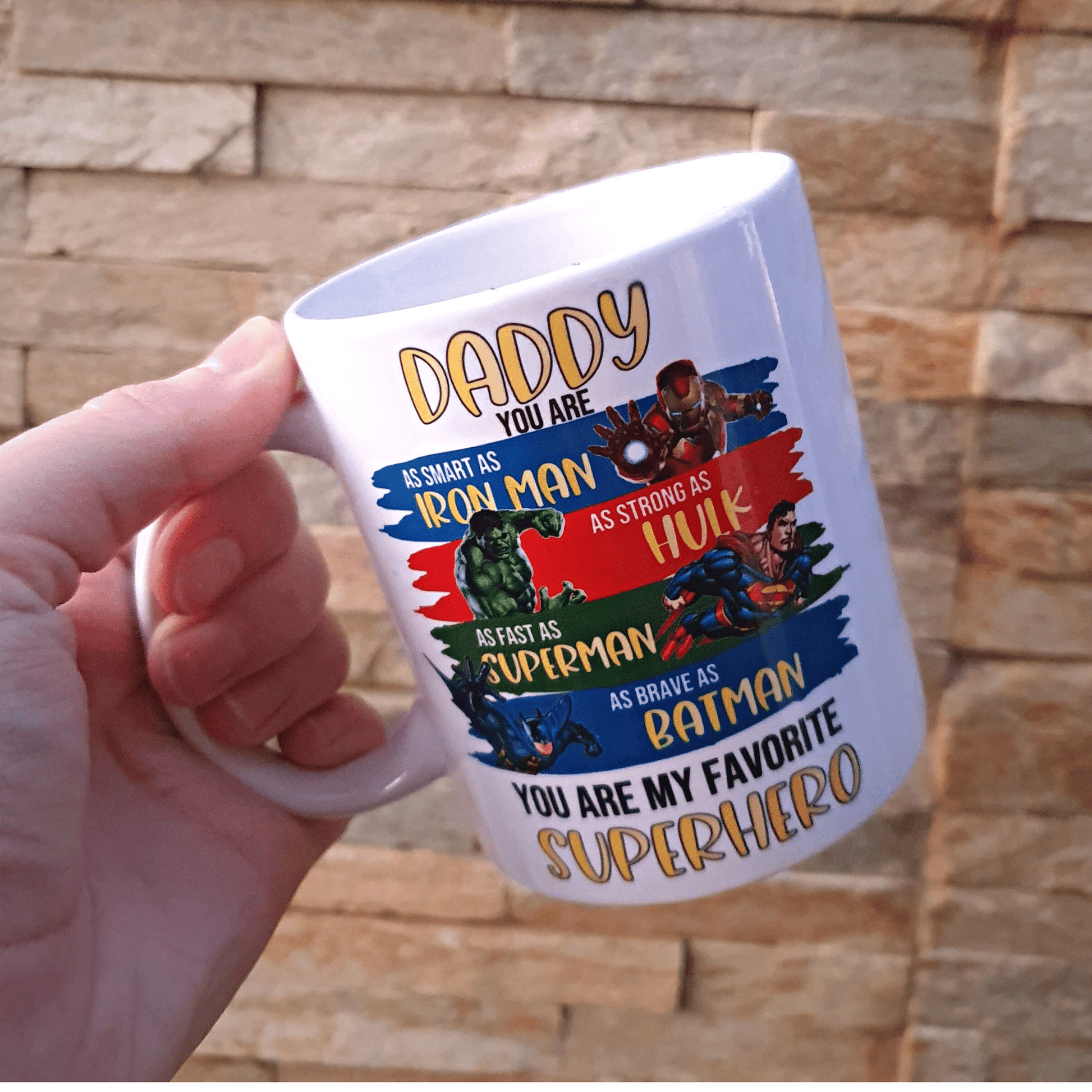 Personalised Father's Day Mugs Superhero