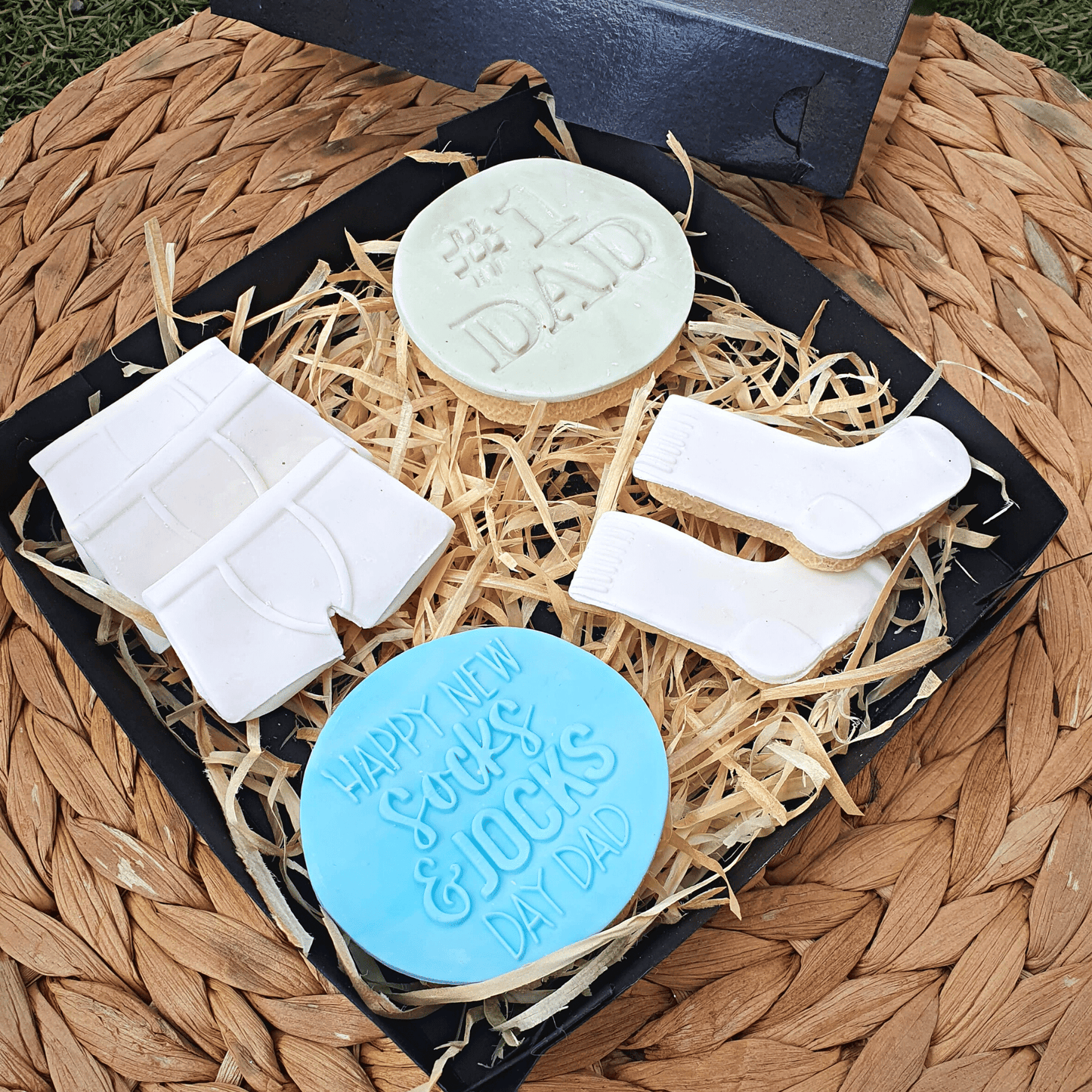 Happy Socks and Jock Day Cookie Gift Box for Dad