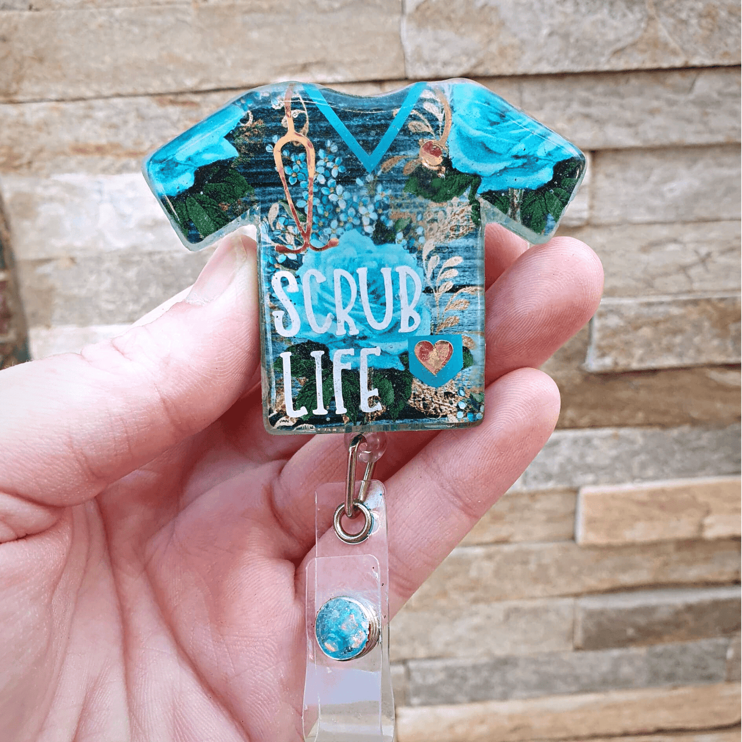 Scrub Life Nurse/Medical Top Badge Reel | Various Colours Available - Amberleighs Designs