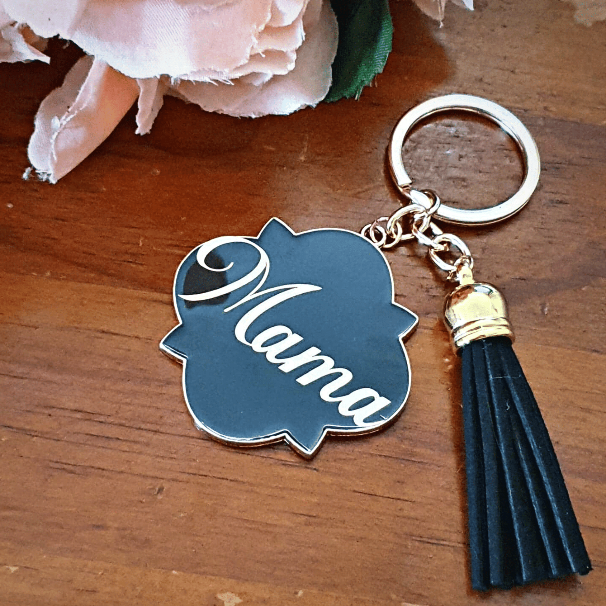 Enamel Personalised Tassle Keyring | Various Colours - Amberleighs Designs