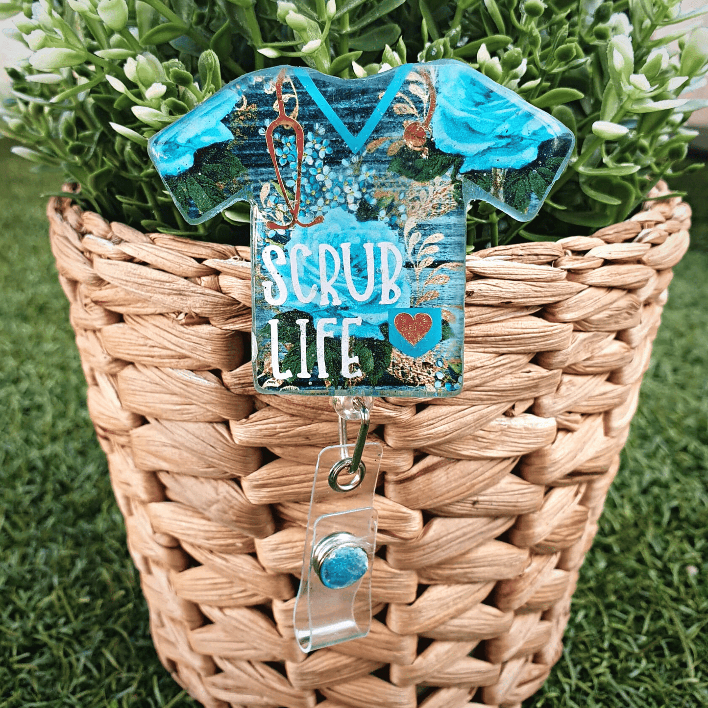 Scrub Life Nurse/Medical Top Badge Reel | Various Colours Available - Amberleighs Designs