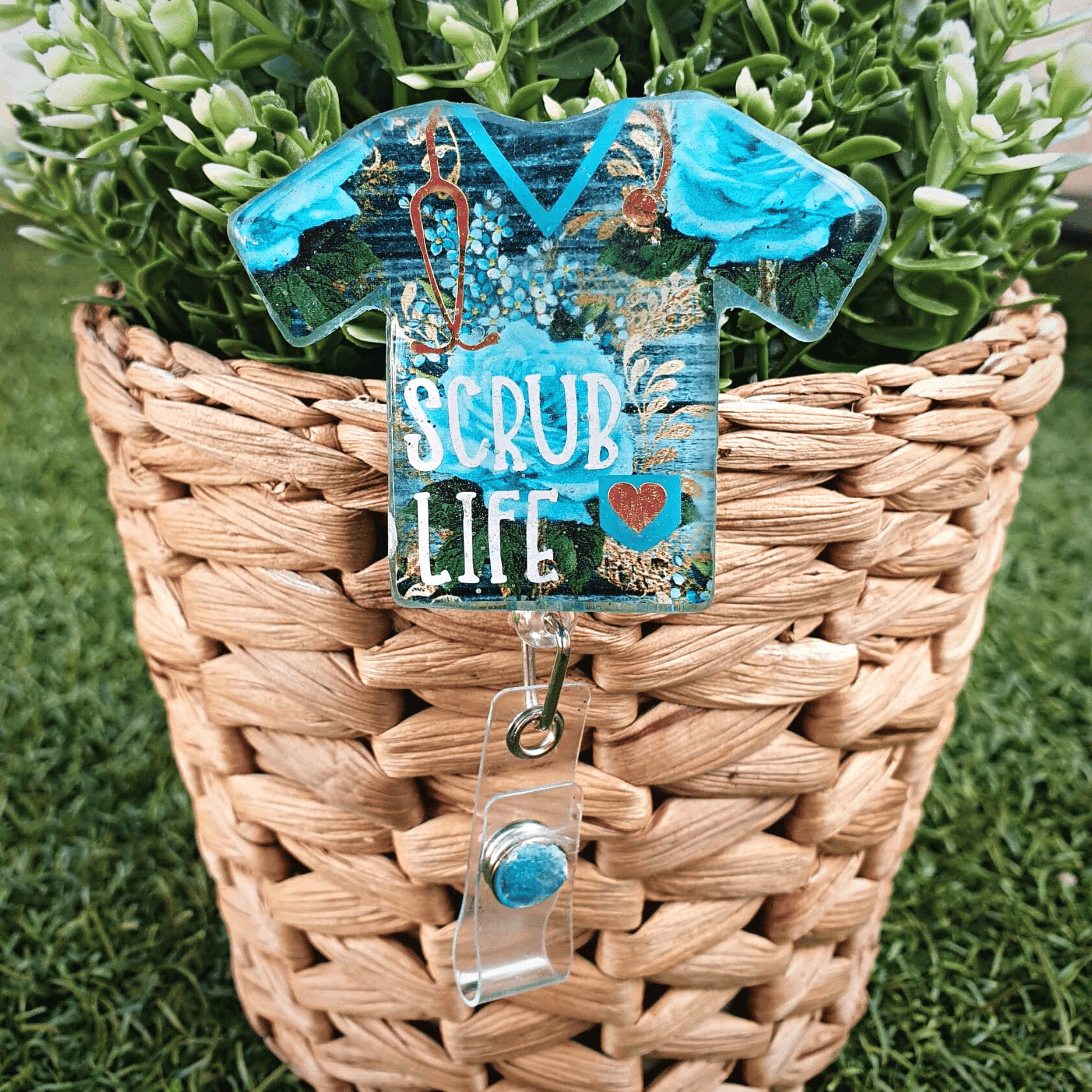 Scrub Life Nurse/Medical Top Badge Reel | Various Colours Available - Amberleighs Designs