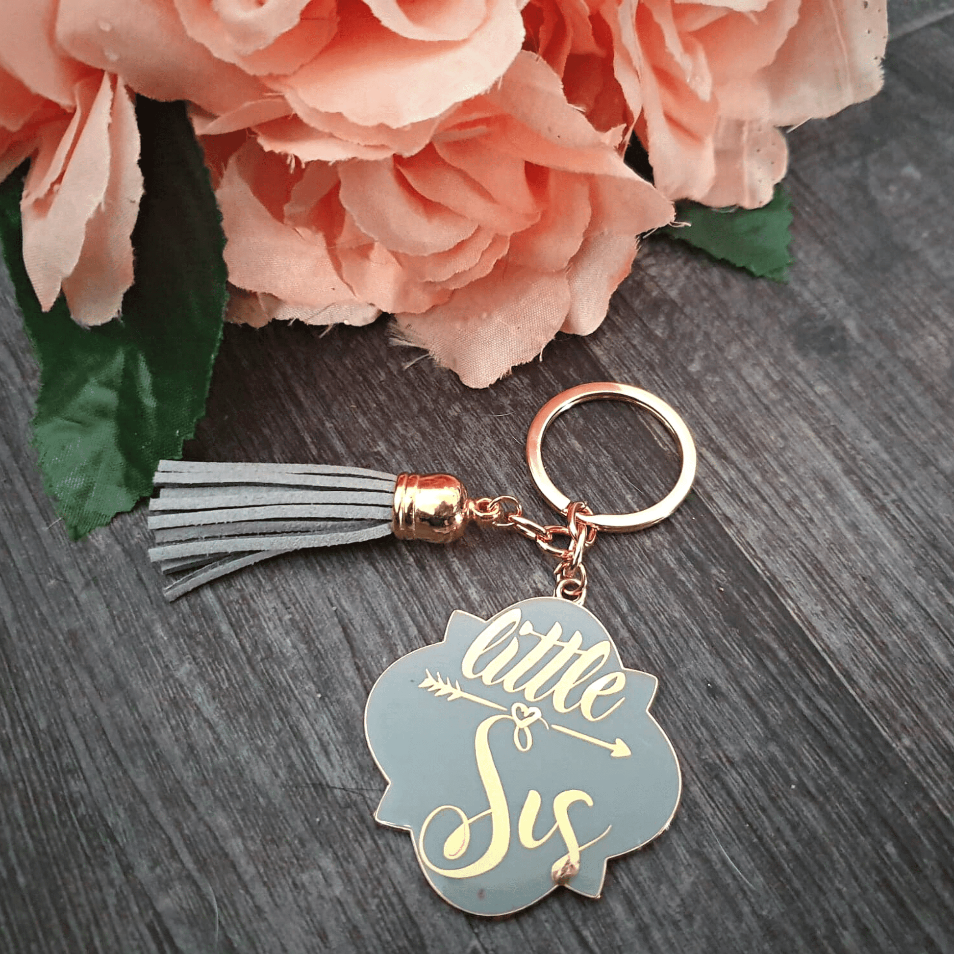 Enamel Personalised Tassle Keyring | Various Colours - Amberleighs Designs