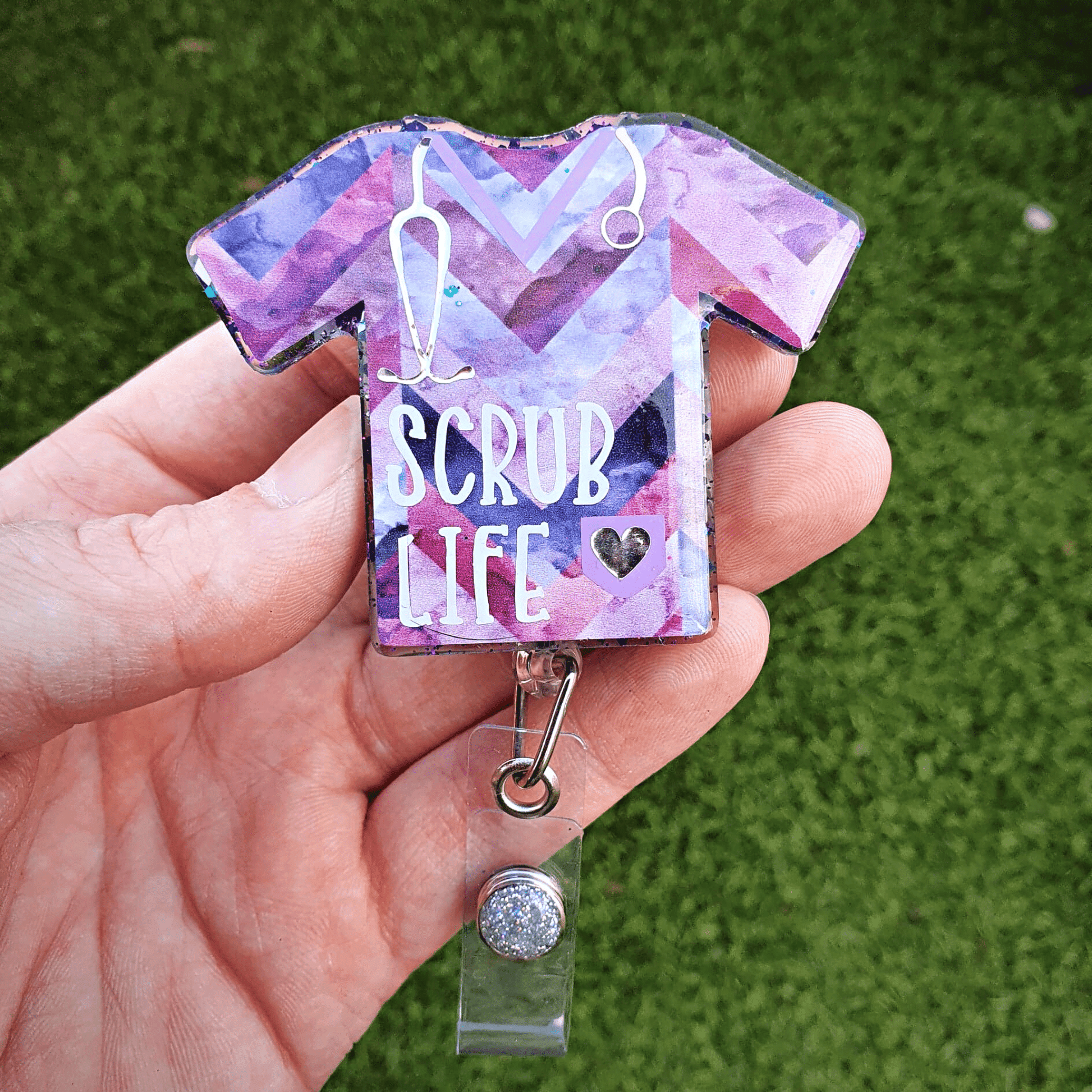 Scrub Life Nurse/Medical Top Badge Reel | Various Colours Available - Amberleighs Designs