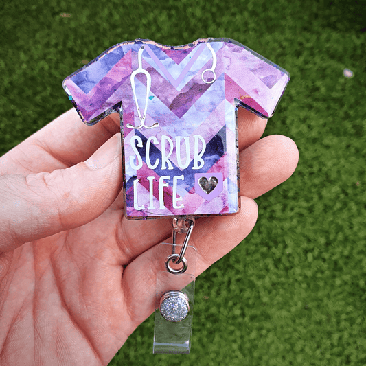Scrub Life Nurse/Medical Top Badge Reel | Various Colours Available - Amberleighs Designs
