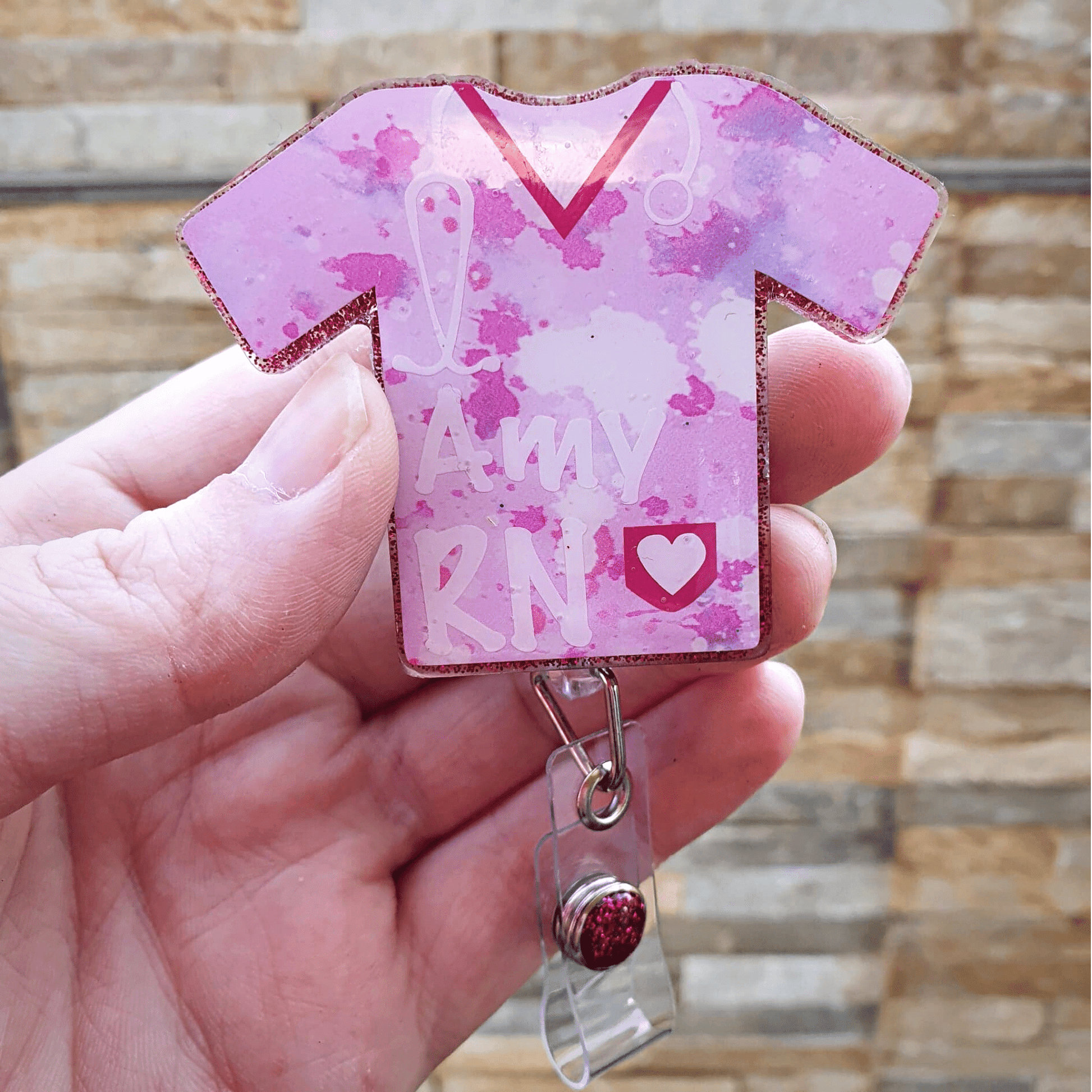 Scrub Life Nurse/Medical Top Badge Reel | Various Colours Available - Amberleighs Designs