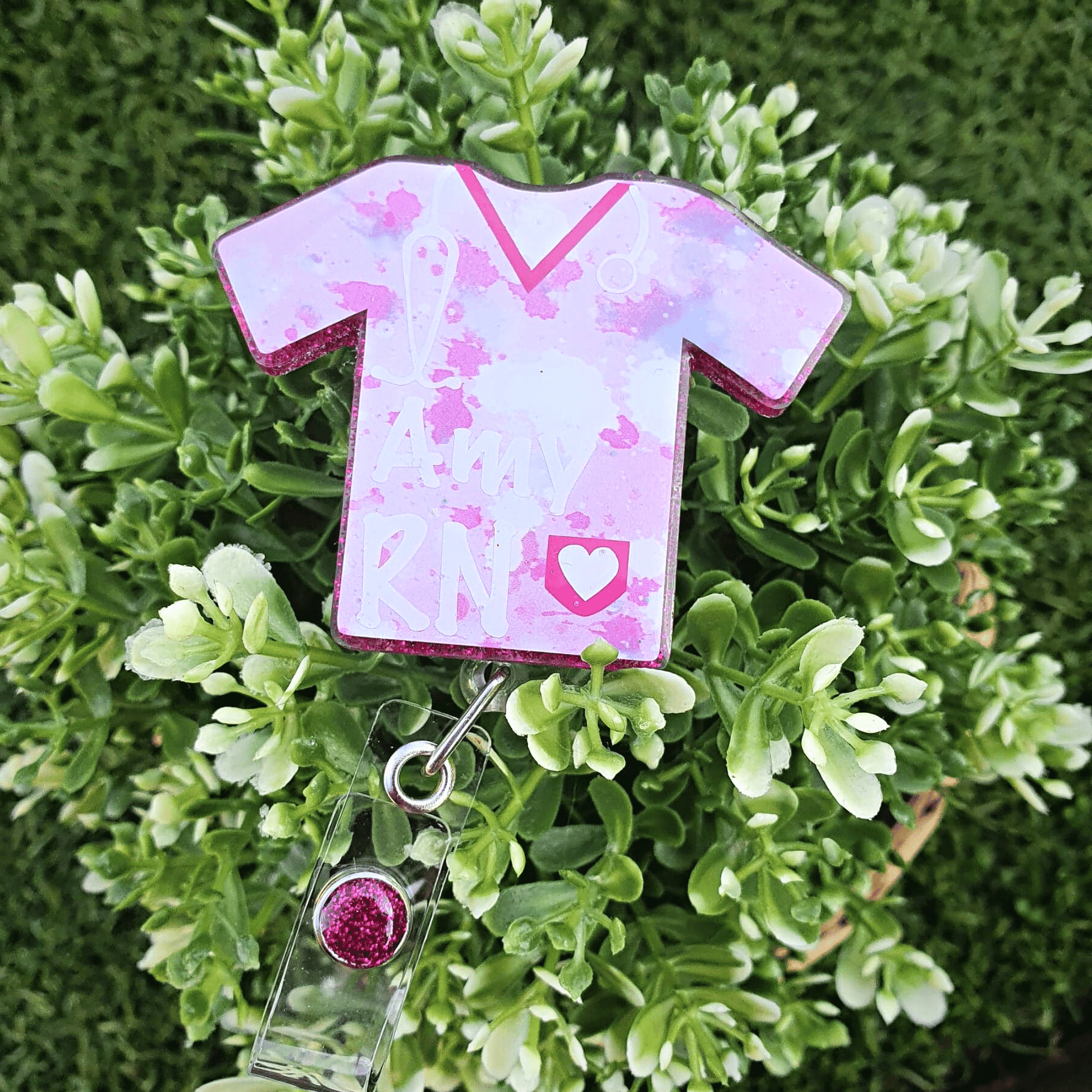 Scrub Life Nurse/Medical Top Badge Reel | Various Colours Available - Amberleighs Designs