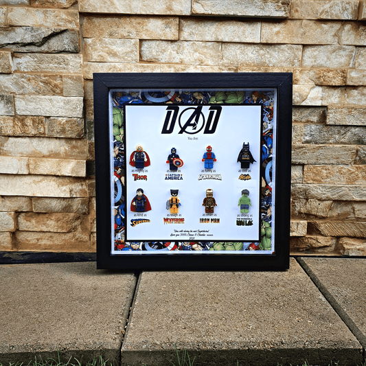 Dad Superhero Mini Lego Figurine Photo Frame - Amberleighs Designs