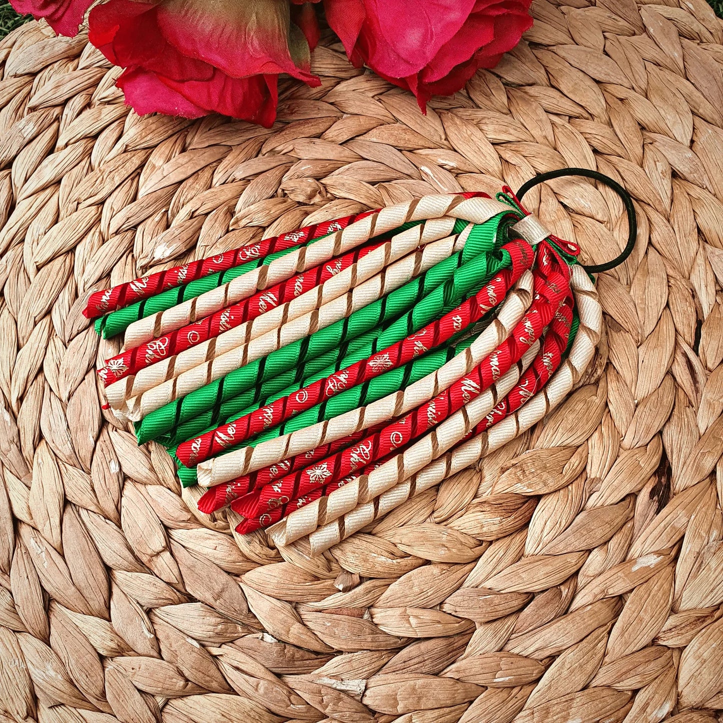 Christmas Korker Ribbon Hair Tie - Amberleighs Designs
