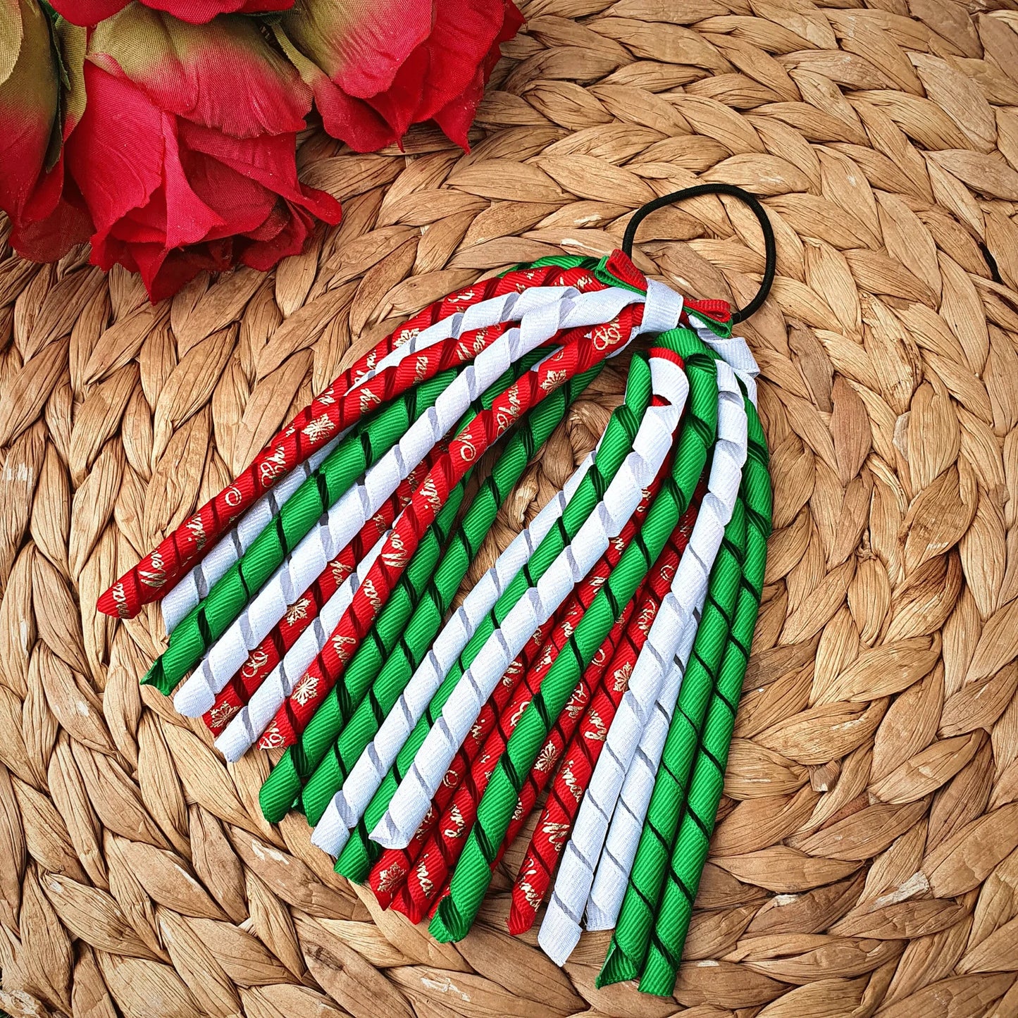 Christmas Korker Ribbon Hair Tie - Amberleighs Designs